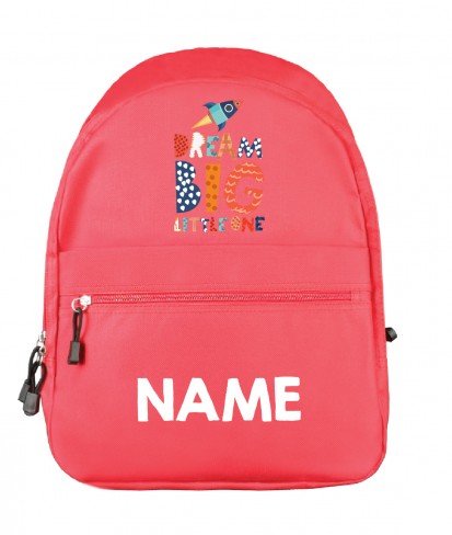 Dream Big Little One Red Personalised Backpack